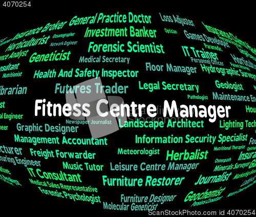 Image of Fitness Centre Manager Means Working Out And Aerobic