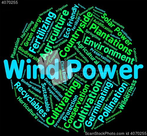 Image of Wind Power Means Renewable Resource And Generate
