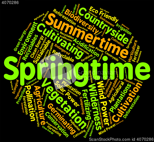 Image of Springtime Word Represents Words Season And Seasons