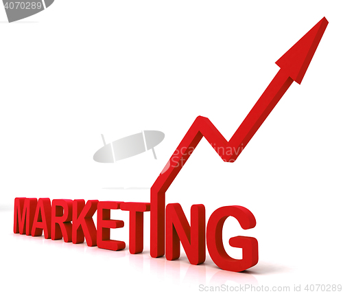 Image of Red Marketing Word Means Promotion Sales And Advertising