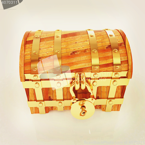 Image of The chest. 3D illustration. Vintage style.