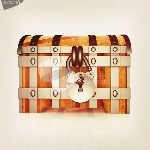 Image of The chest. 3D illustration. Vintage style.