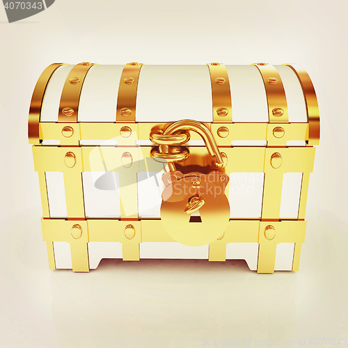 Image of The chest. 3D illustration. Vintage style.