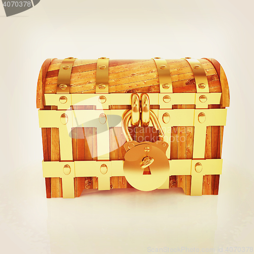 Image of The chest. 3D illustration. Vintage style.