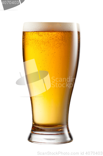Image of glass of light beer