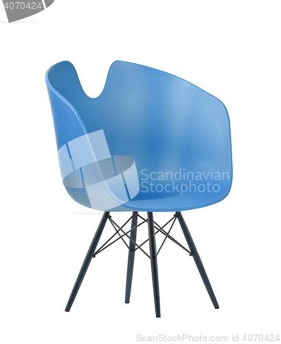 Image of blue plastic chair