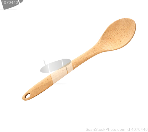 Image of Close-up top view of wooden spoon