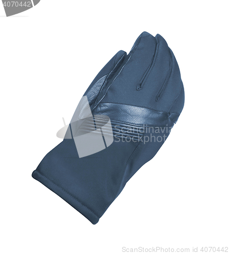Image of one blue warm glove