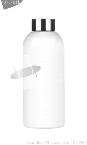 Image of White plastic cosmetic bottle