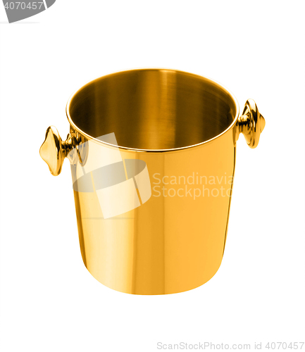 Image of golden bucket isolated