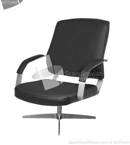 Image of The office chair from black leather