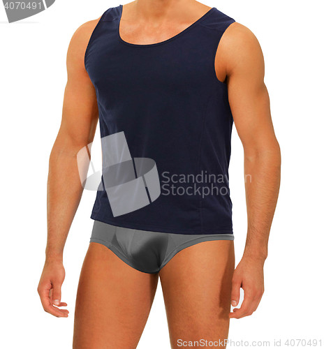 Image of man in shirt and underwear