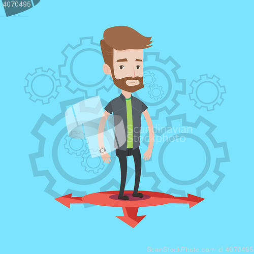 Image of Man choosing career way vector illustration.