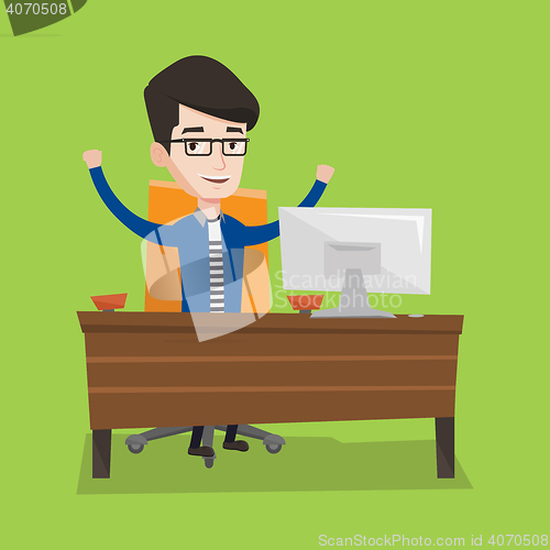 Image of Successful business man vector illustration.