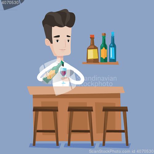 Image of Bartender standing at the bar counter.