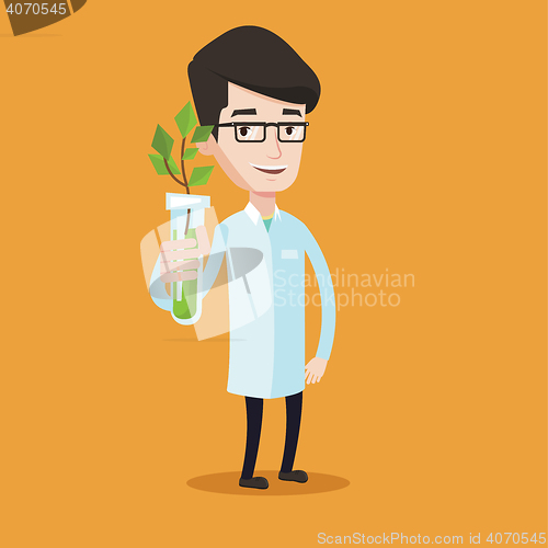 Image of Scientist with test tube vector illustration.