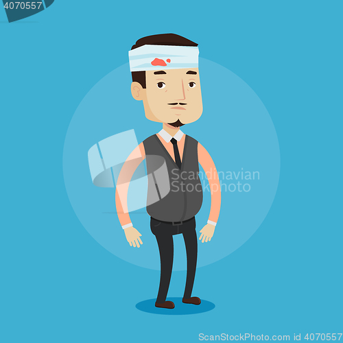 Image of Man with injured head vector illustration.