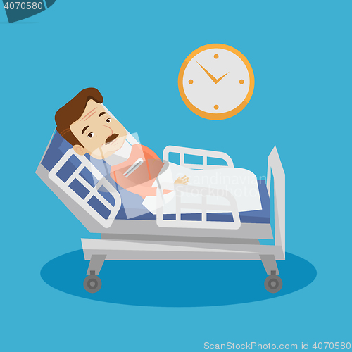 Image of Man with neck injury vector illustration.