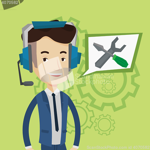 Image of Technical support operator vector illustration.