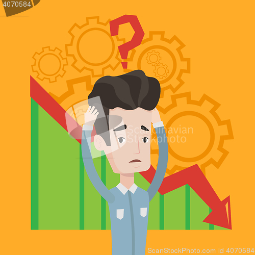 Image of Bankrupt clutching his head vector illustration.