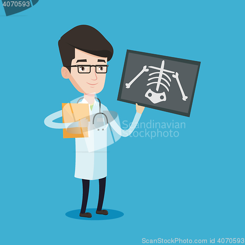 Image of Doctor examining radiograph vector illustration.