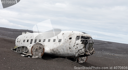 Image of The abandoned wreck of a US military plane on Southern Iceland