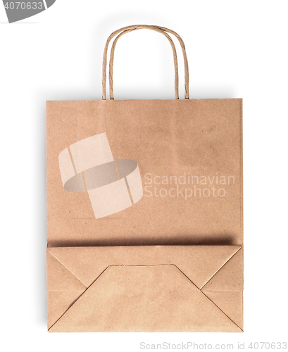 Image of Blank folded brown paper bag for food