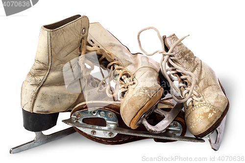 Image of Pile of old female skates