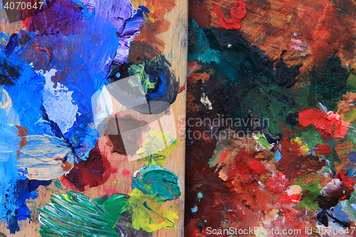 Image of color paint palette texture