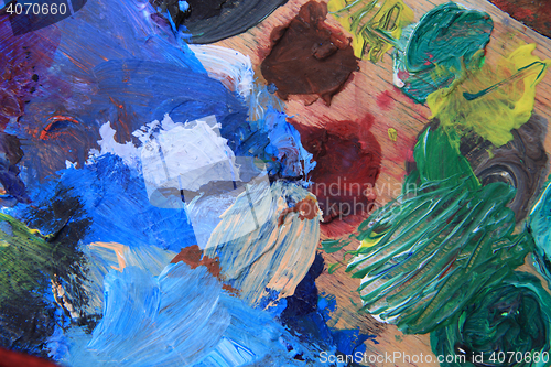 Image of color paint palette texture