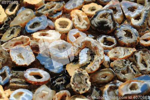 Image of color agate mineral collection