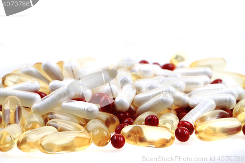 Image of different pills background