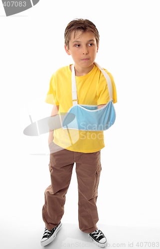 Image of Boy in arm sling