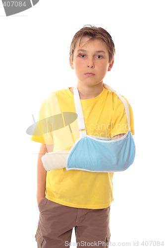 Image of Boy in arm sling