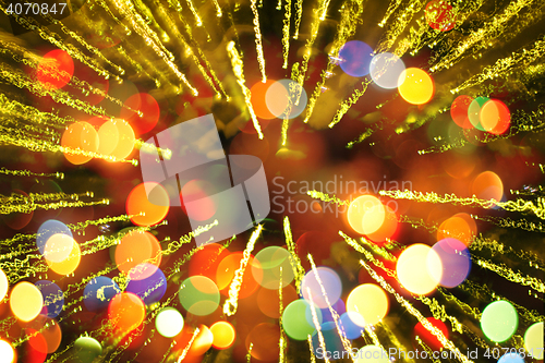 Image of christmas background from blue xmas lights