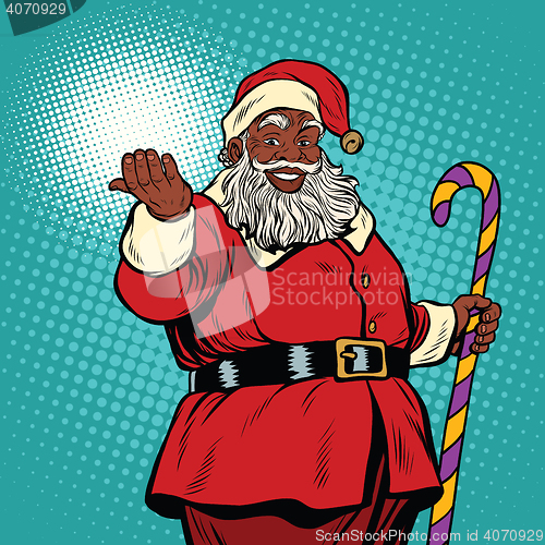 Image of African American black Santa Claus