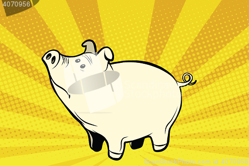 Image of Funny cute pig pop art illustration