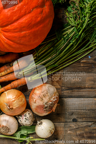 Image of Raw vegetables for pumpkin soup
