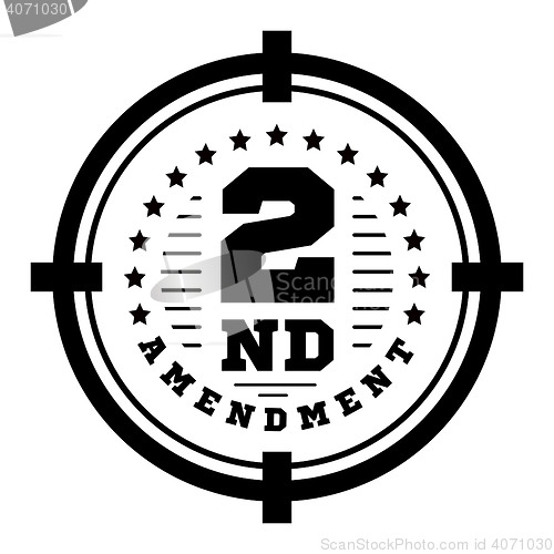 Image of Second Amendment to the US Constitution to permit possession of weapons. Vector illustration on white