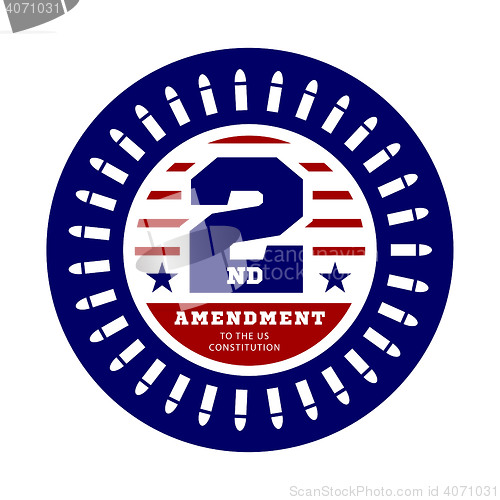 Image of Second Amendment to the US Constitution to permit possession of weapons. Vector illustration on white