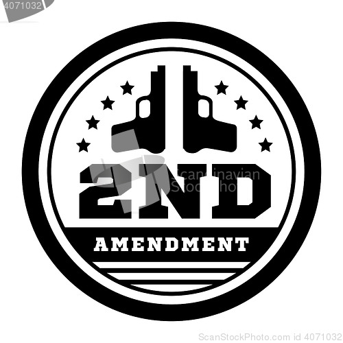 Image of Second Amendment to the US Constitution to permit possession of weapons. Vector illustration on white
