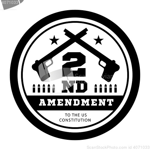 Image of Second Amendment to the US Constitution to permit possession of weapons. Vector illustration on white