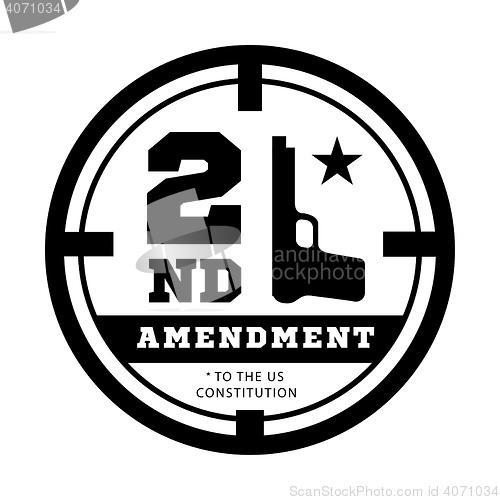 Image of Second Amendment to the US Constitution to permit possession of weapons. Vector illustration on white