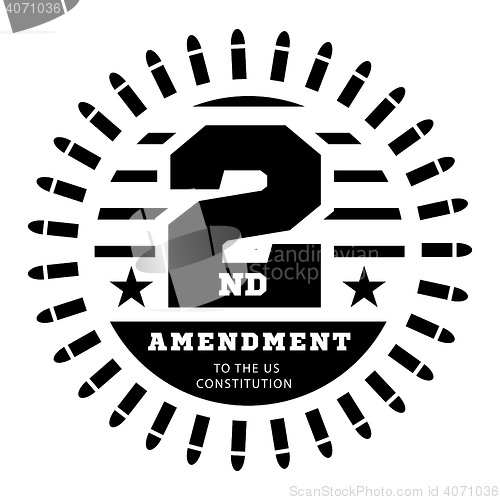 Image of Second Amendment to the US Constitution to permit possession of weapons. Vector illustration on white