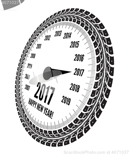 Image of Speedometer 2017 year greeting