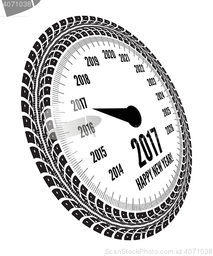 Image of Speedometer 2017 year greeting