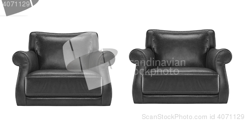 Image of antique black leather chair