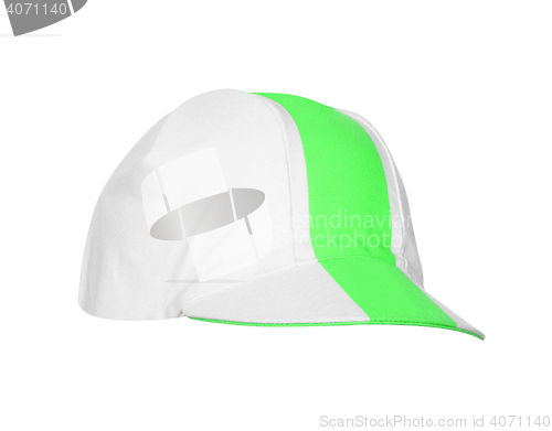 Image of Half Green baseball cap isolated