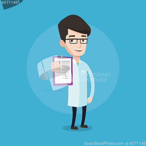 Image of Doctor with clipboard vector illustration.