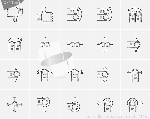 Image of Technology sketch icon set.